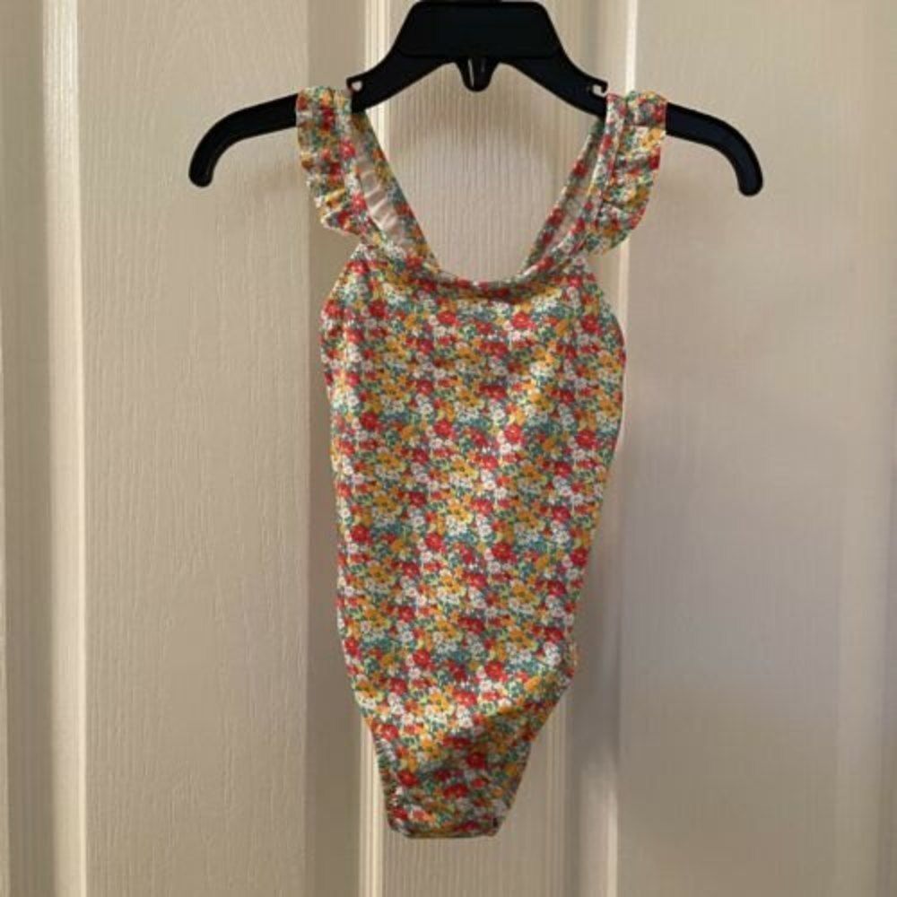Zara Baby Girl Mini Flower Floral Swimsuit Flutter Sleeves Size 12-24 Months NWT